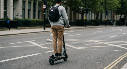 Riding an E-Scooter on Pavement or Road